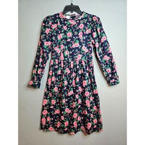 Vintage Floral Girls Lands End‎ Dress Size12 Modest Cottagecore 1990s